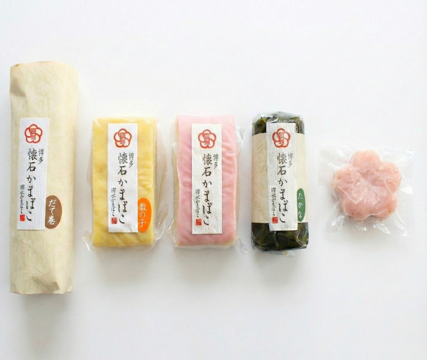 博多懐石かまぼこ 5種セット|年末限定・鮮魚えそ100%使用【手づくり贅沢おせち】