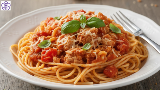 【魚醤レシピ】トマトとツナのパスタ｜えそ醤で旨み倍増（2人分）